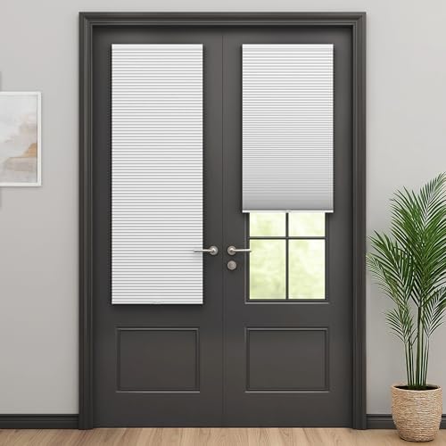 Cordless Cellular Shades for Doors - 24" W x 78" H, White Blackout