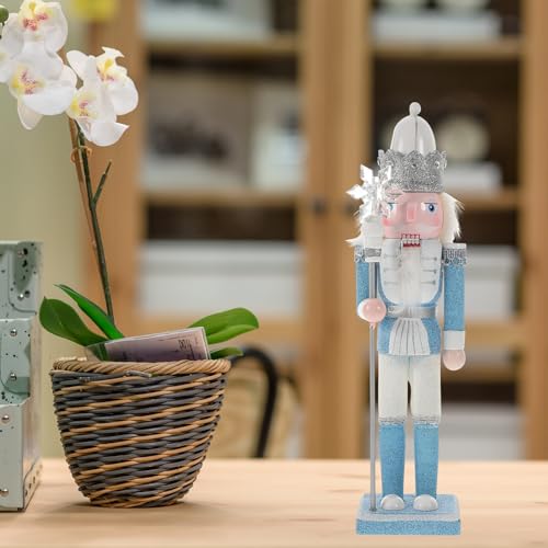 VANZACK 17-Inch Wooden Nutcracker Soldier Decor - Traditional Christmas Nutcracker Figure