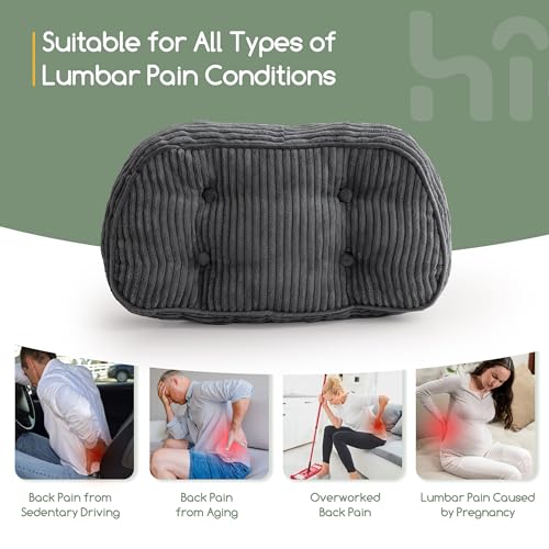 Lumbar Support Pillow for Recliner & Office Chair - Dark Grey