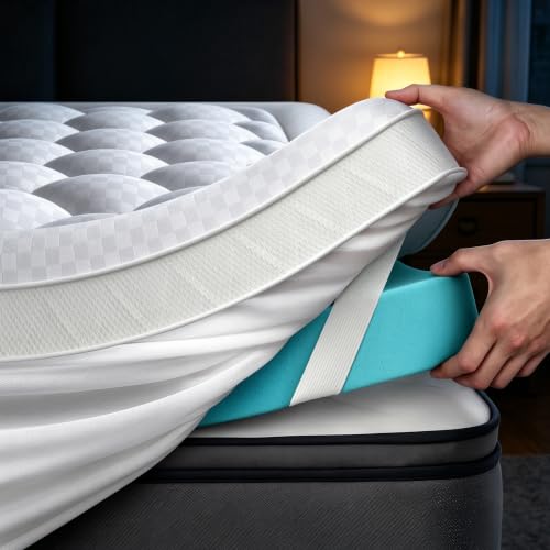 5-Inch Dual Layer Memory Foam Mattress Topper with Cooling Gel