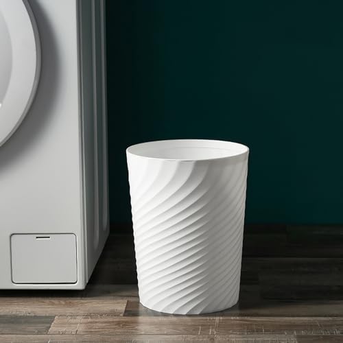 Small Bathroom Trash Can 1.8 Gallon Waste Basket 2 Pack White