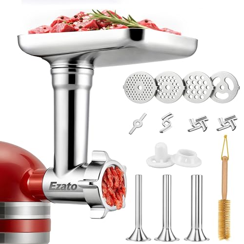 All-Metal Meat Grinder Attachment for Stand Mixers with Sausage Stuffer