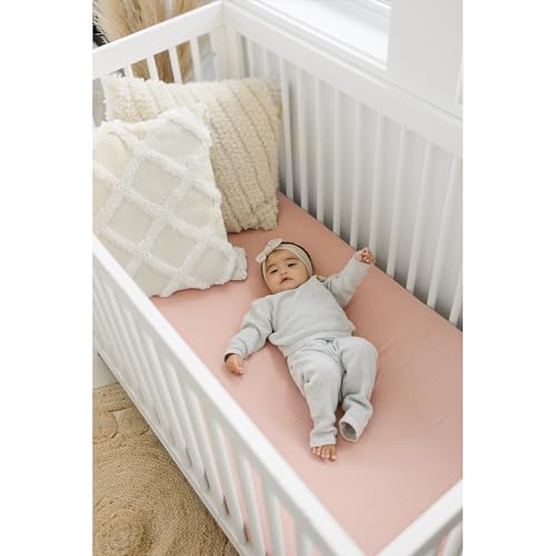 100% Cotton Muslin Crib Sheets 2-Pack - Soft Fitted Sheet for 52" x 28"