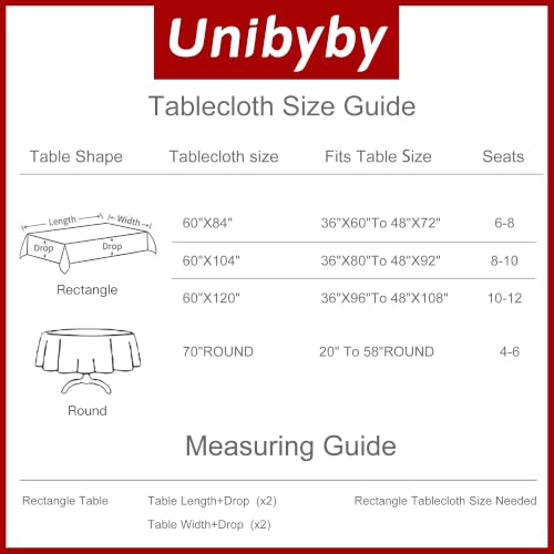 Unibyby Christmas Tablecloth 60x84 in with Snowman Snowflake Trees - Rectangular 84x60 Snowy Red