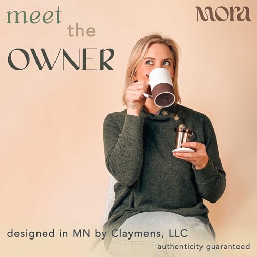 Garnet Mora Ceramics Tea Mug with Infuser & Lid - 12 oz, Microwave & Dishwasher Safe