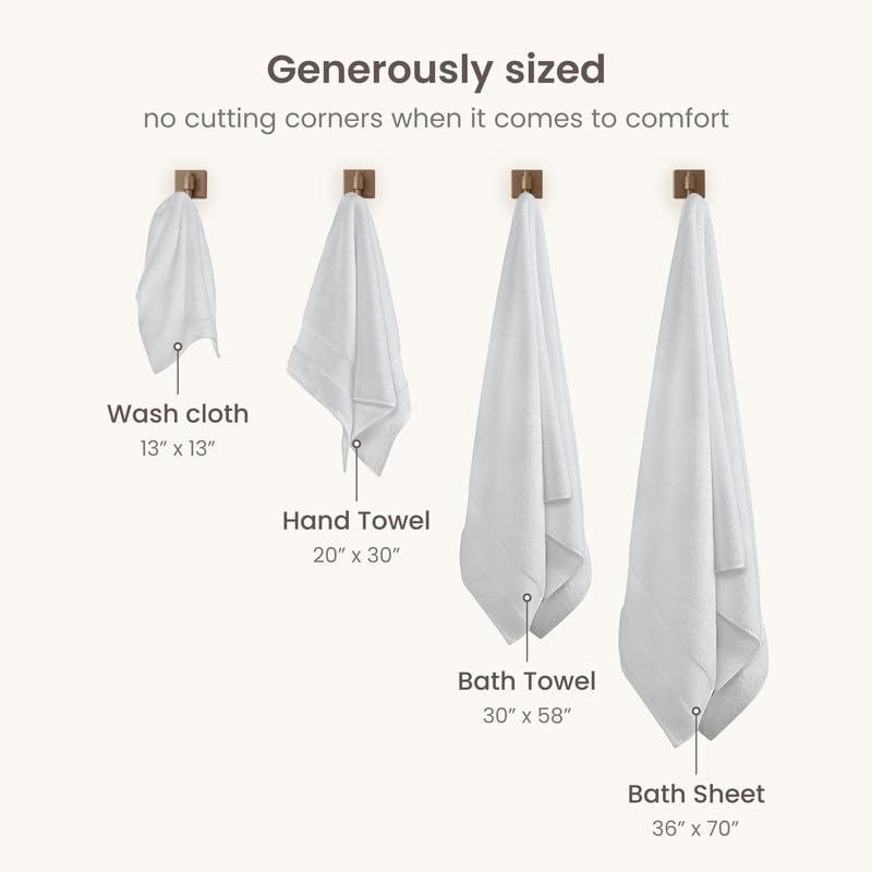 Organic Cotton Bath Sheet Set - 700 GSM Oversized Bath Towels, 2-Pack