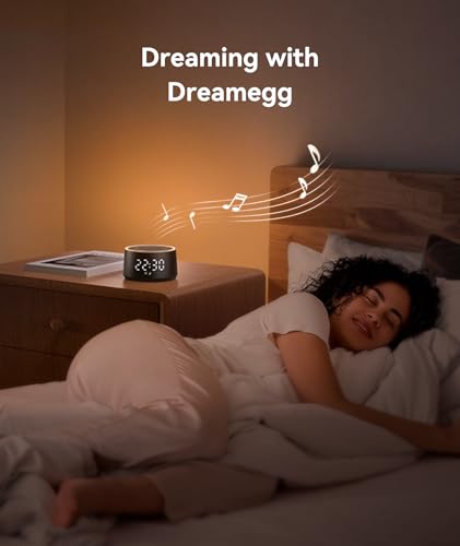 White Noise Machine Alarm Clock for Sleep - 25 Soothing Sounds & Dimmable Display