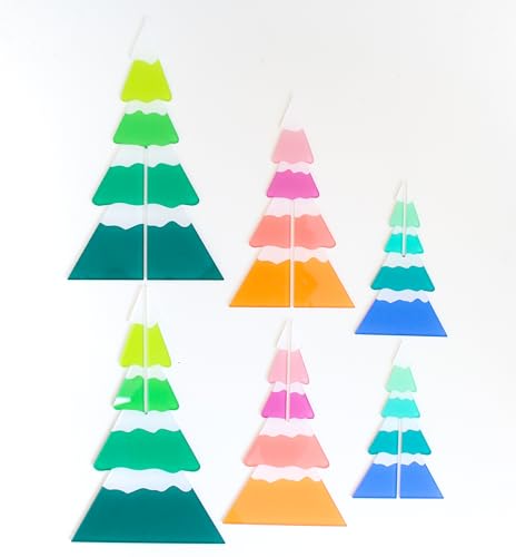 C.R. Gibson Slant 3-Piece Acrylic 3D Christmas Tree Set - Large 10" Tall (Variation: Christmas Tree)