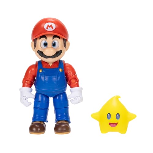 5-Inch Mario Action Figure with Glow-in-the-Dark Luma Star Accessory