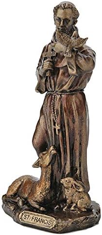 Veronese Design Saint Francis of Assisi Statue - Hand-Painted Antique Bronze Finish | 3.38 Inch Home Decor