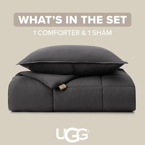 Twin Comforter Set - Lightweight Down Alternative, Charcoal Grey