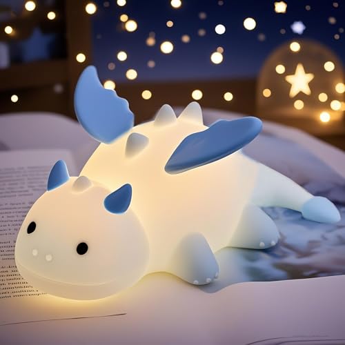 Dragon Night Light, Silicone Nursery Lamp with RGB Color Changing