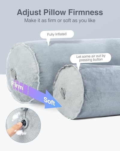 Inflatable Body Pillow for Travel | 47-Inch Soft Round Pillow for Side Sleepers