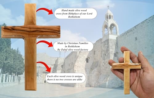 4.7-Inch Handmade Olive Wood Wall Cross from Bethlehem