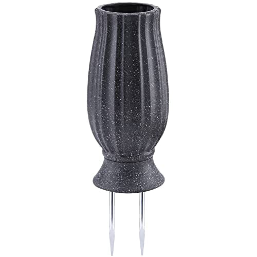 10-Inch Cemetery Vase with Metal Spike and Drainage Hole for Grave Memorials