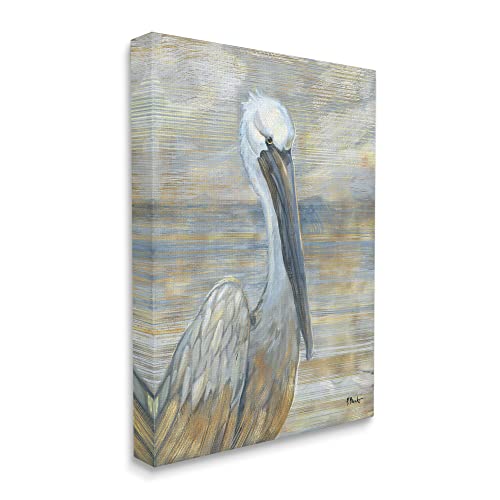 Stupell Industries Coastal Pelican Bird Abstract Portrait, Designed By Paul Brent, 24 x 30, Canvas Wall Art