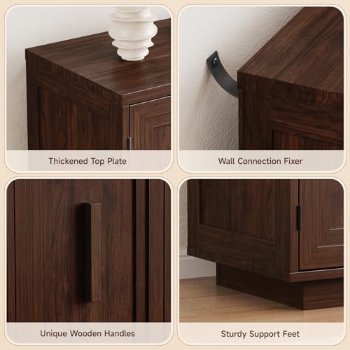 63-Inch 4-Door Sideboard Buffet Cabinet with Adjustable Shelves