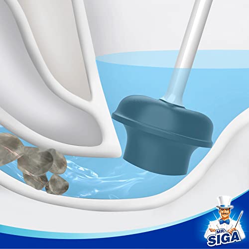 Heavy Duty Toilet Plunger and Holder Set with Automatic Lid, White
