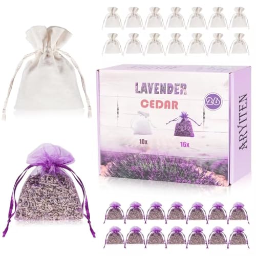 26 Pack Cedar and Lavender Sachet Bags for Closets and Drawers
