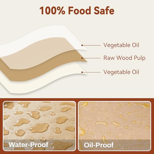 Precut Unbleached Parchment Paper Sheets 12x16 Inch for Baking - 200 Count