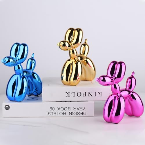 Modern Balloon Dog Statue Resin Sculpture for Desk and Shelf Decor