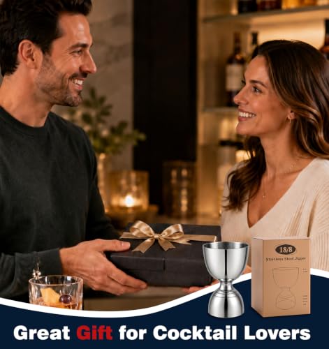 PAGWS Stainless Steel Double Jigger Bar Tool for Cocktails & Mixology