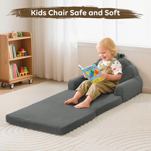 Convertible Kids Foam Sofa - 2-in-1 Fold Out Chair for Play and Reading