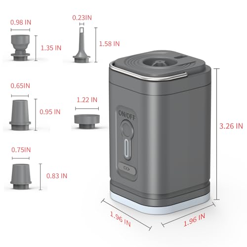 Portable 3-in-1 Air Mattress Pump with LED Light & 2400mAh Battery
