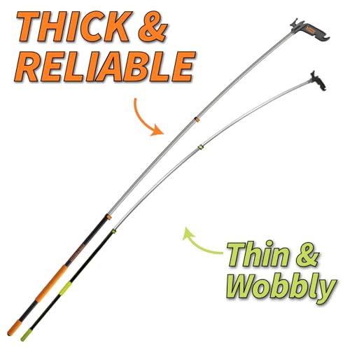 12ft Telescopic Extension Pole with Utility Hook for Hanging Lights