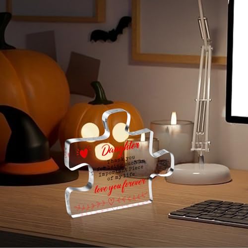 Daughter Gifts from Mom Engraved Acrylic Desk Decor Sign - Perfect for Birthday, Christmas, Graduation - Variation: Daughter