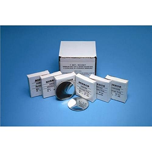 Spherical Mirror Set, 50mm Convex and Concave Glass Mirrors - 6 Pack