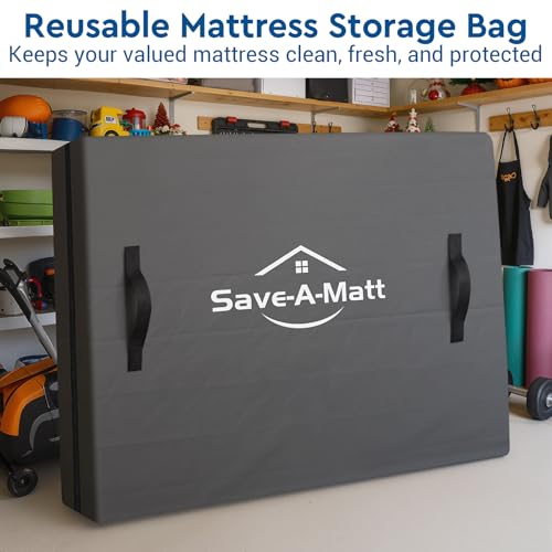 Queen Size Mattress Moving Bag - Heavy-Duty, Water-Resistant, Reusable with Zipper & Handles