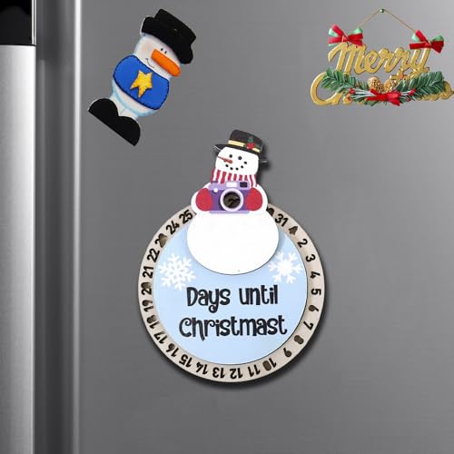 Christmas Fridge Magnets - Wooden 3D Countdown Set (2 Pcs) Style 11