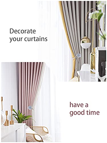 Magnetic Curtain Tiebacks with Sparkling Crystal Flower, 2 Pack
