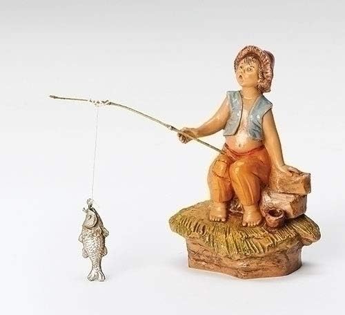 Fontanini Jada Fishing Boy Figurine - Charming Italian Nativity Village Decor