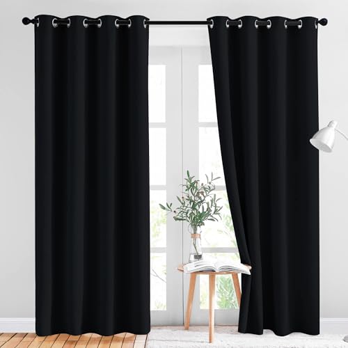 NICETOWN Blackout Curtains 84 Inches Long - Thermal Insulated Drapes (Set of 2)