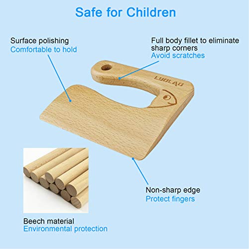 Wooden Kids Kitchen Knife for Safe Real Cooking and Toddler Learning