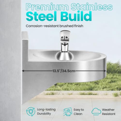 Wall-Mounted Stainless Steel Commercial Drinking Fountain, Hydration Station