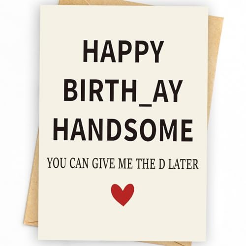 Funny Birthday Card for Men, Husband, and Boyfriend - 5x7 Inch