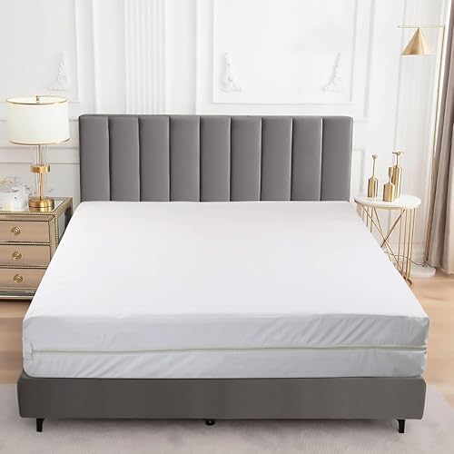 Waterproof Twin Mattress Protector Encasement with Zipper - Soft, Breathable & Noiseless