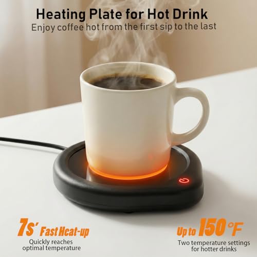 Oracer Dark Black Coffee Mug Warmer with Auto Shut Off & Adjustable Temperature