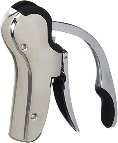 Stainless Steel Wine Corkscrew Opener with Foil Cutter - Compact Vertical Design