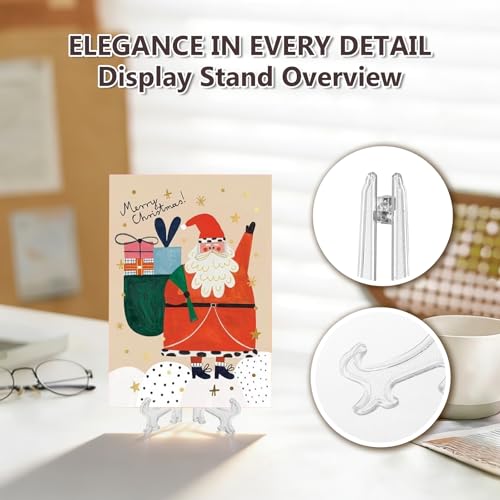 3-Inch Clear Plastic Easel Stands for Pictures, Plates, and Cards - 12 Pack