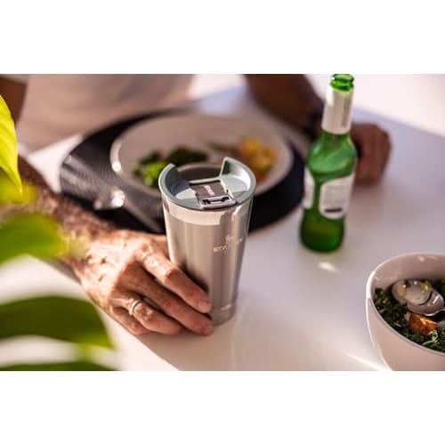 STANLEY Stay-Chill Beer Pint 16 oz | Wide Mouth Lid | Built-In Bottle Opener | Beer Tumbler Cup | Insulated Stainless Steel Pint Glass | BPA-Free | Lilac Gloss