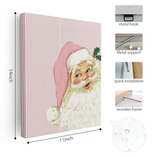 APJYM RESD2 Pink Christmas Santa Wall Art Decor 11x14 Framed Holiday Poster