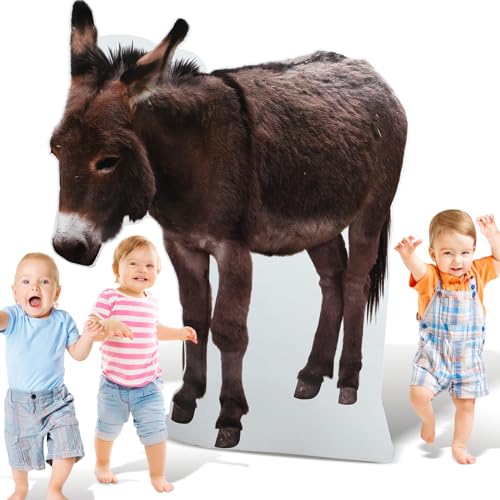 Motiskyy Large Donkey Cardboard Cutout Photo Standee 41.5x49.5in Nativity Decoration