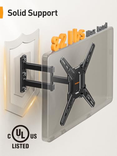 Full Motion TV Wall Mount for 26-65 Inch TVs, Swivel & Tilt Corner Bracket