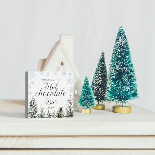 iRudyard Hot Chocolate Wooden Sign Decor for Christmas & Holiday Gifts 5x5 Inch HotChocolate1
