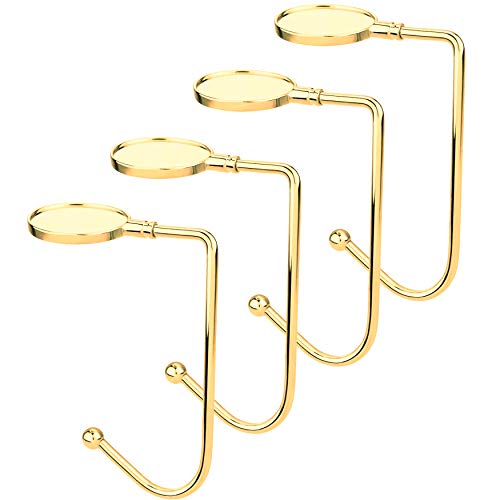 Gold Christmas Stocking Holders for Mantel - 4 Pack Non-Slip Fireplace Hooks