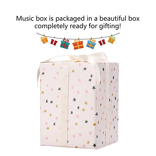 Rotating Carousel Music Box with Color Lights and Horses, Gift Wrapped